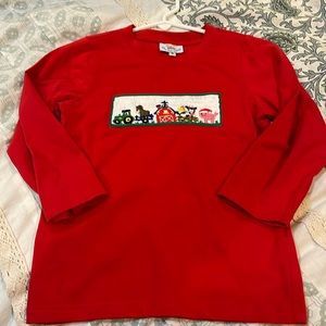 Busy Bees Smocks Christmas Farm Longsleeve Size 5